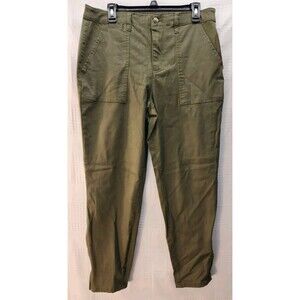 Social Standards Pants Womens Sz 12 Army Green Utility Zipper Ankle Msrp $99